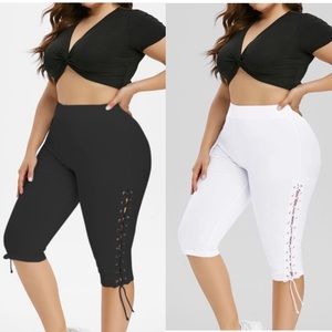 2 pack Lace up Capri leggings